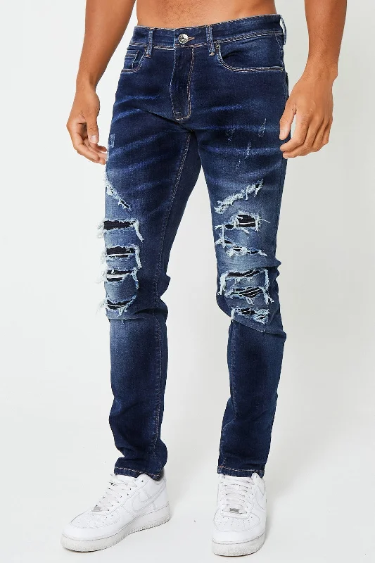 Casual Friday Jeans for Relaxed -Benhill Tapered Jean - Dark Blue