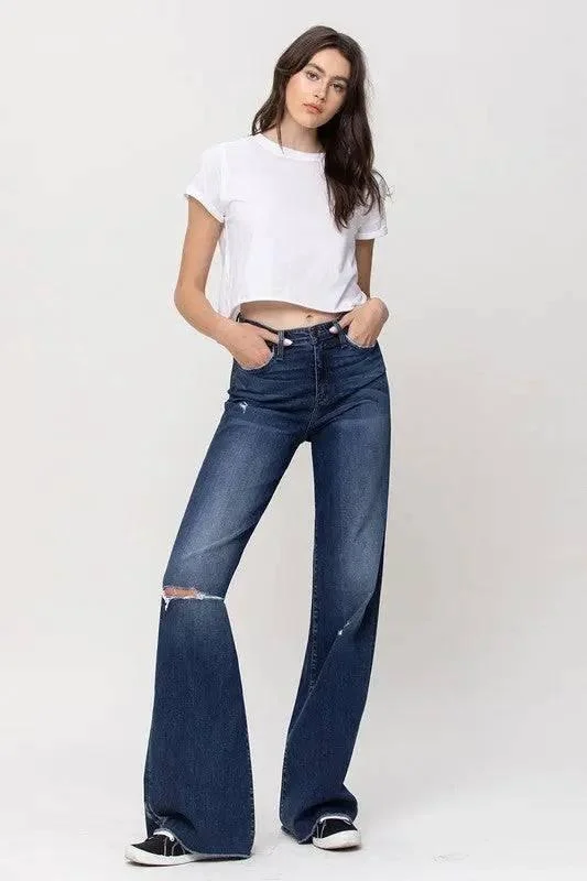 Button Fly Jeans for Traditional -Women's Stretch High Rise Distressed Jeans