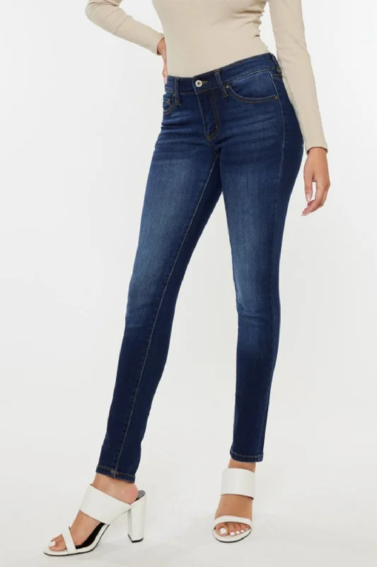 Mini Skirt Jeans for Flirty -Kancan Mid Rise Gradient Skinny Jeans