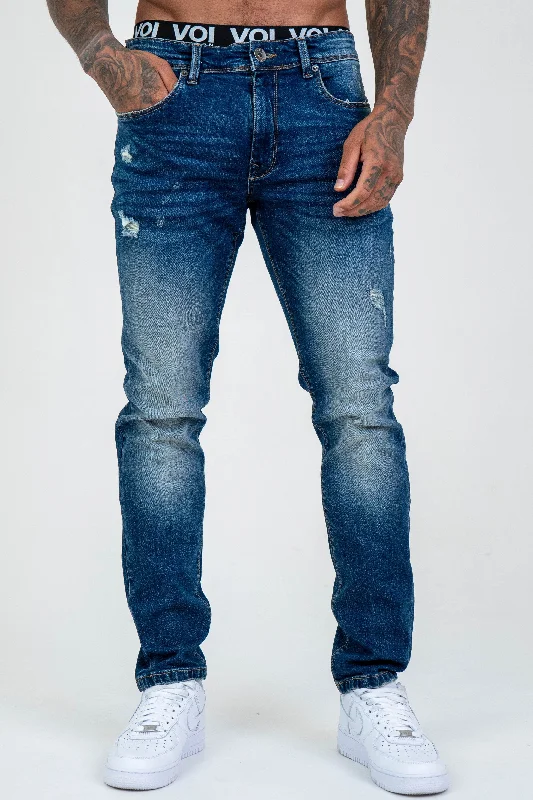 Fishing Jeans for Water -Belmont Tapered Jeans - Mid Blue