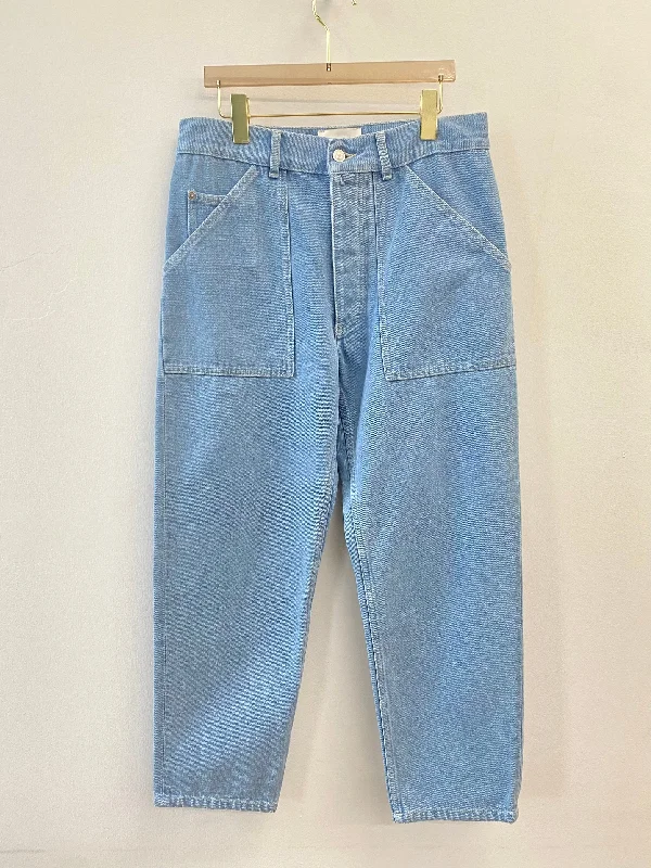 Graduation Jeans for Milestone -Nanushka | Pale Blue Denim Patch-Pocket Jeans (Vintage)