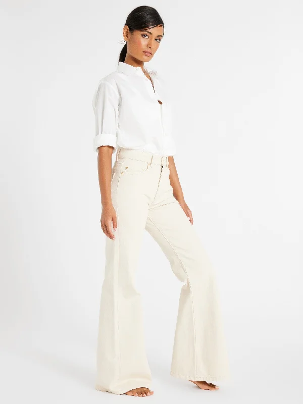 Light Wash Jeans for Casual -Ashton High Rise Wide Leg Flare Jean in Sand