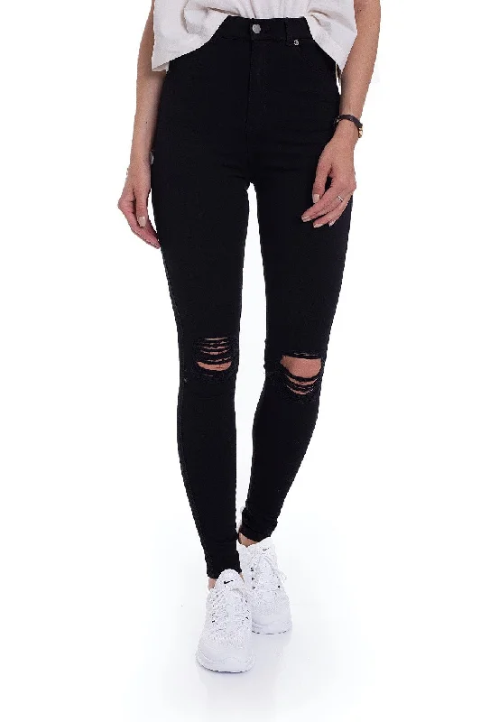 Wedding Jeans for Casual -Dr. Denim - Moxy Black Ripped Knees - Jeans