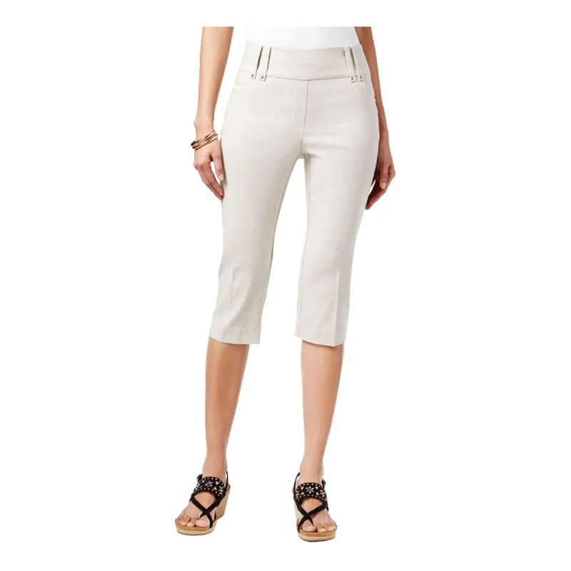 Lightweight travel pants with wrinkle-free fabric -Style & Co. Womens Skimmer Capri Casual Trouser Pants, Beige, XX-Large