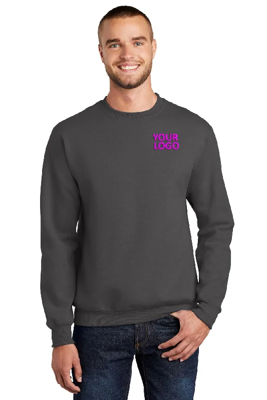 Fleece Hoodie with Hoodie for Outdoor Concert Events -Port & Company Essential Fleece Customized Sweatshirts, Charcoal