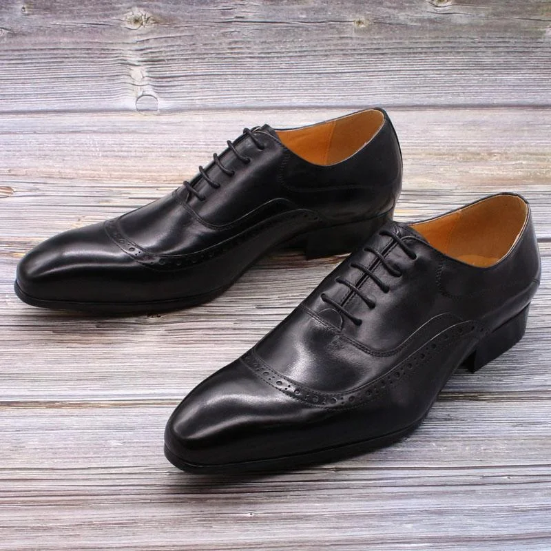 Sleeveless Dresses for Coolness -Luxury Formal Genuine Leather Italian Oxford Dress Shoes for Men