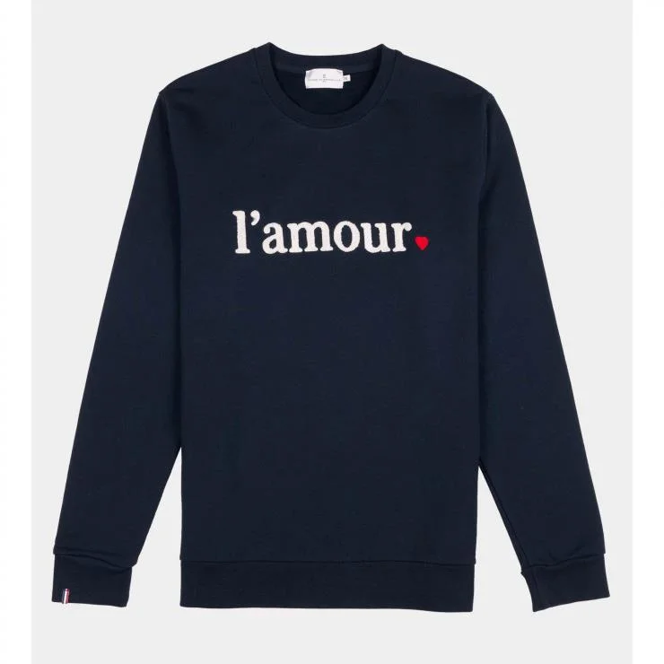 Cashmere Blend Hoodie for Ultra-Luxury Travel Outfits -L'Amour Sweatshirt (Dark Navy)