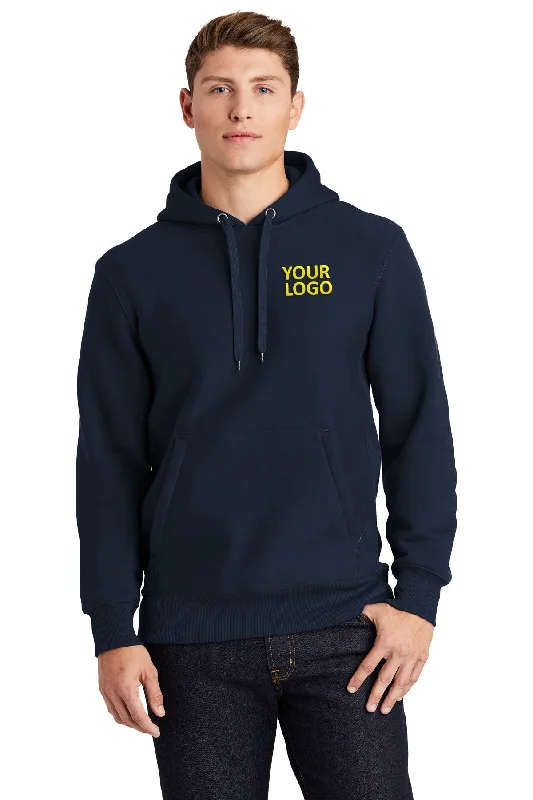 High-Visibility Hoodie for Construction Worker Safety -Sport-Tek Super Heavyweight Pullover Custom Hooded Sweatshirts, True Navy