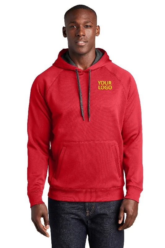 Tactical Hoodie with Hidden Pockets Security Personnel Apparel -Sport-Tek Tech Fleece Hooded Custom Sweatshirts, True Red