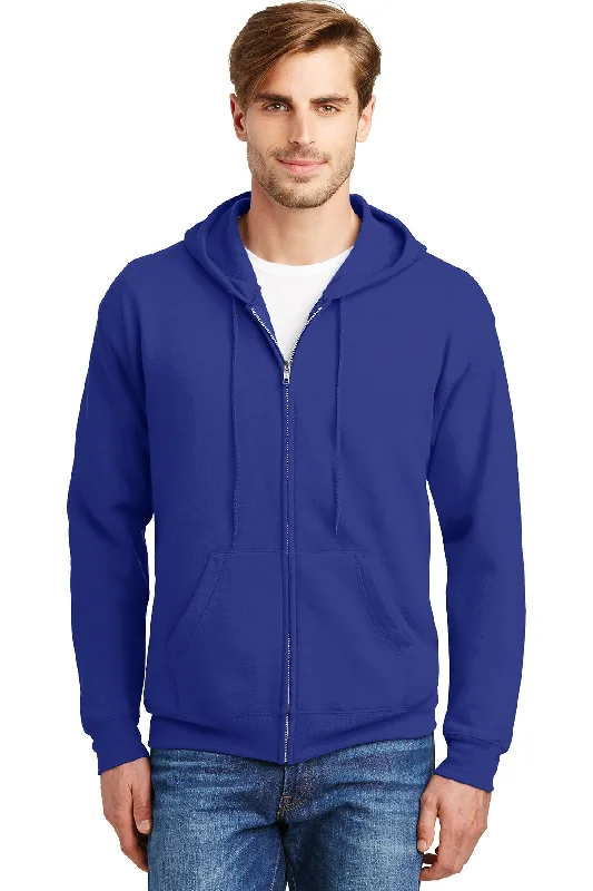 Striped Hoodie with Hoodie for Gymnastics Warm-Ups -Hanes Ecosmart Full Zip Hooded Sweatshirt P180 Deep Royal