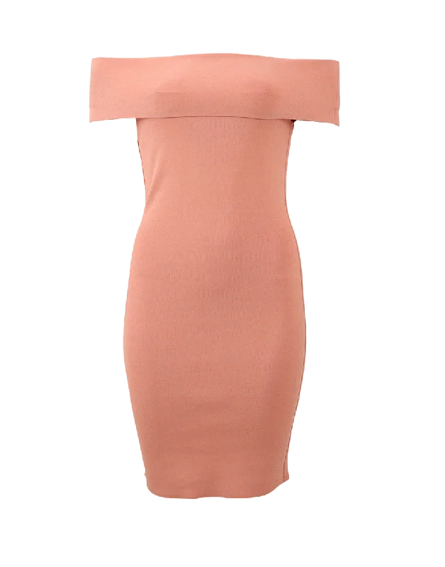 Elastic Dresses for Fit -Off Shoulder Fitted Dress