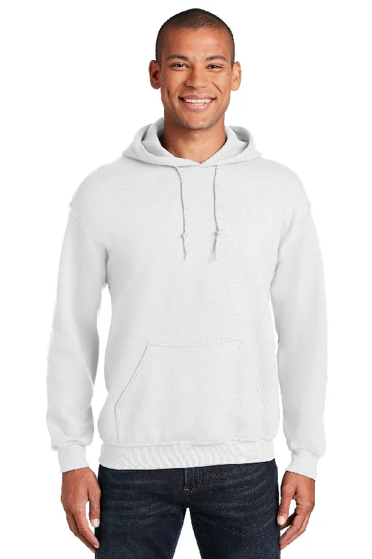 Cable Knit Hoodie with Hooded Collar Cozy Ski Resort Outfits -Gildan Heavy Blend Hooded Sweatshirt White