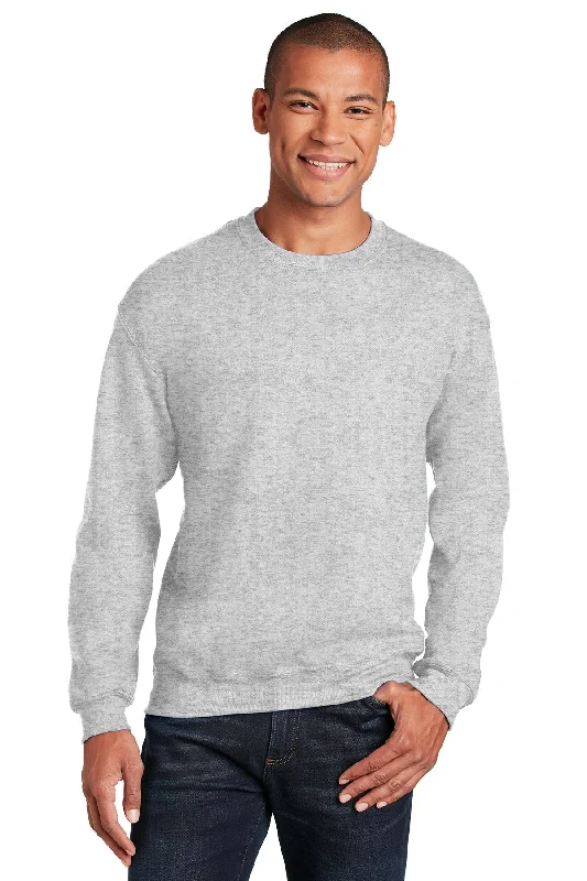 Fleece Hoodie with Hoodie for Cold Morning Commutes -Gildan Heavy Blend Crewneck Sweatshirt Ash