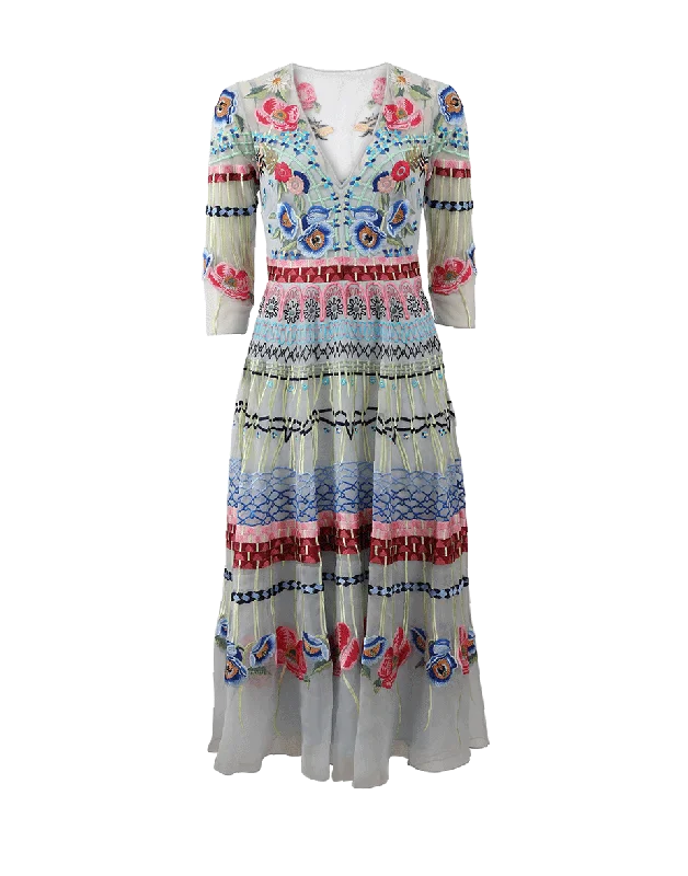 Shift Dresses for Simple Look -Aura Embroidered Dress