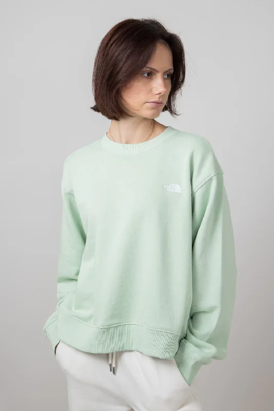 Wool Blend Hoodie with Cable Knit Pattern Winter Snowboard Adventures -The North Face Evolution Fleece Sweatshirt for Women in Misty Sage | NF0A88ZX-I0G