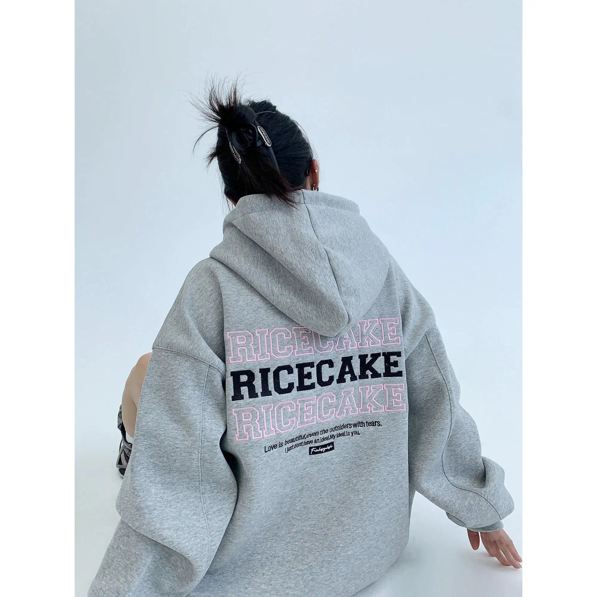 Reversible Hoodie for Two-in-One Outfit Options -Embroidered Plush Hooded Sweatshirt