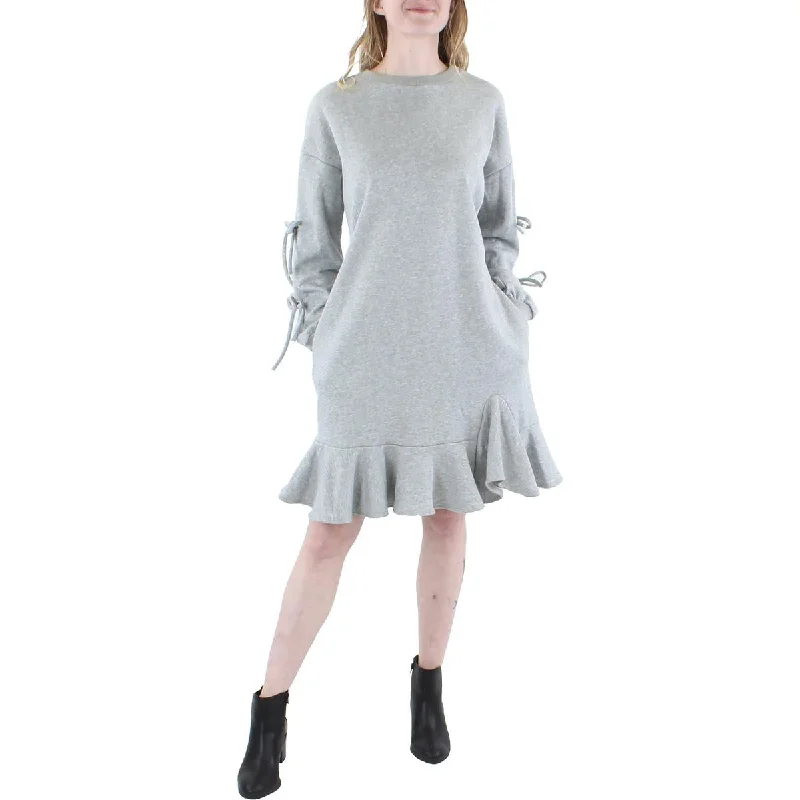 Reversible Hoodie for Two-in-One Outfit Options -CQ by CQ Womens Grommet Ruffled Sweatshirt Dress