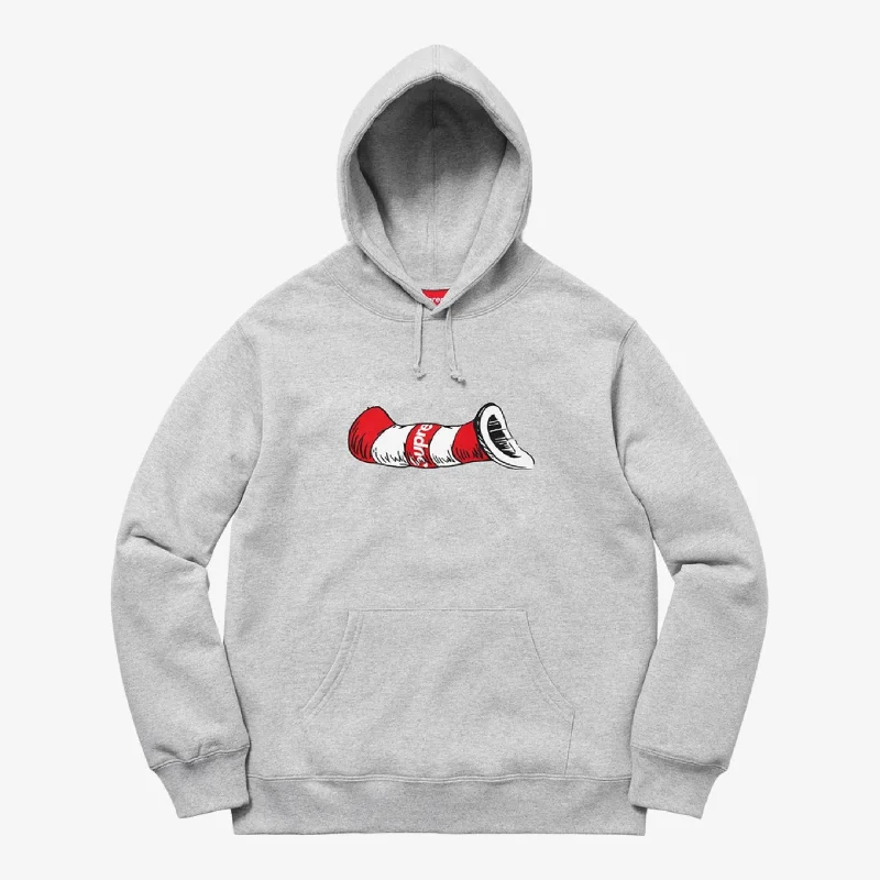 Mock Neck Sweatshirt with Thumb Holes Cold Weather Protection -Supreme x Dr. Seuss Hooded Sweatshirt 'Cat in the Hat' Heather Grey (FW18)