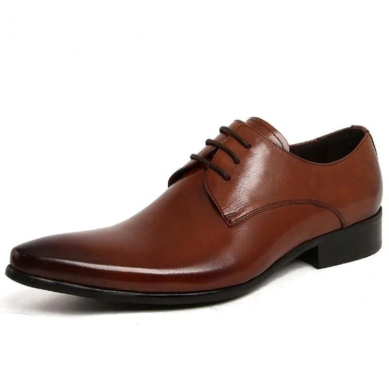 Casual Dresses for Everyday -Italian Fashion Formal Genuine Leather Brown Wedding Dress Shoes for Men