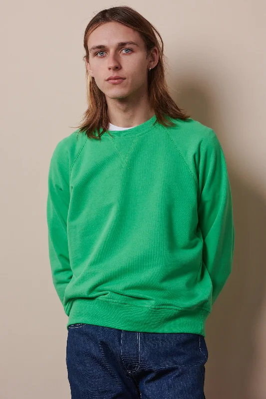 Sequin Hoodie for Sparkling New Year's Eve Parties -Men's Raglan Sweatshirt - Apple Green