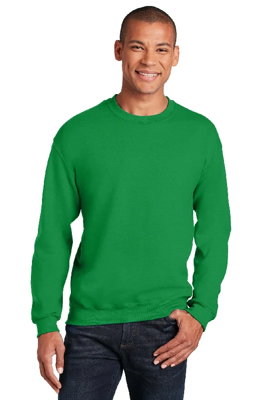 Turtleneck Hoodie for Double Cold Weather Coverage -Gildan Heavy Blend Crewneck Sweatshirt Irish Green