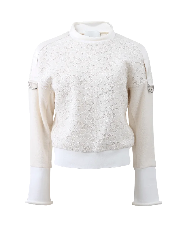 Quilted Hoodie with Puffer Design Winter Fashion Statement -Lace Sweatshirt With Straps