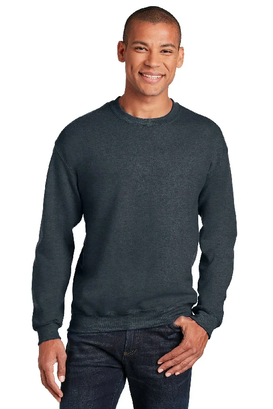 Reversible Hoodie for Two-in-One Outfit Options -Gildan Heavy Blend Crewneck Sweatshirt Dark Heather