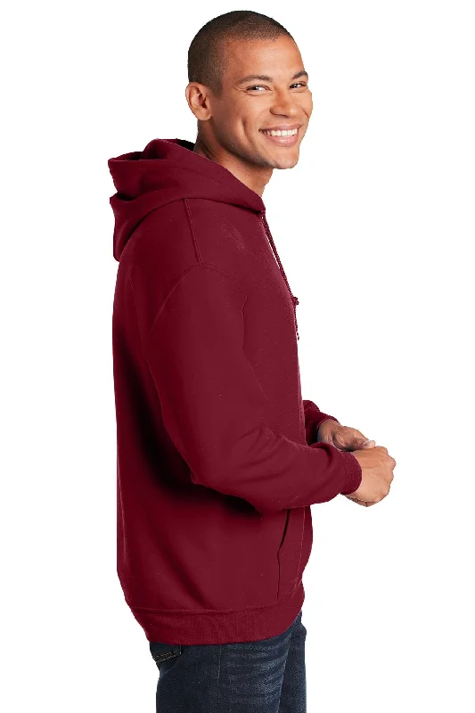 Mock Neck Sweatshirt with Thumb Holes Cold Weather Protection -Gildan Heavy Blend Hooded Sweatshirt Cardinal Red