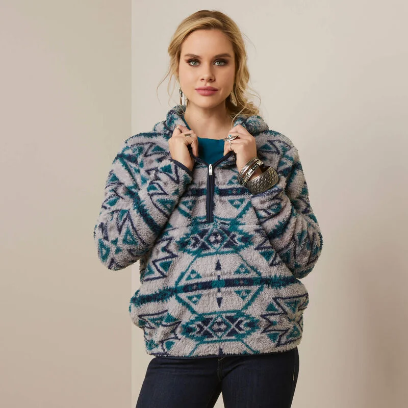 Ariat Women's REAL Berber Pullover Sweatshirt, Rocky Mountain Print