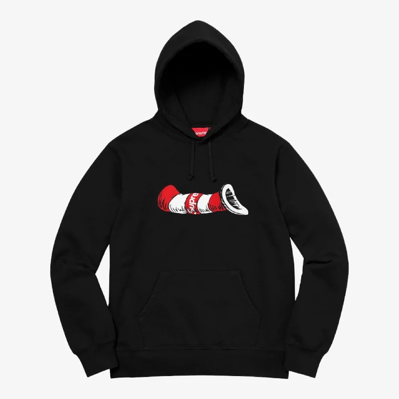 Sleeveless Hoodie for Weightlifting Gym Tank Top Alternative -Supreme x Dr. Seuss Hooded Sweatshirt 'Cat in the Hat' Black (FW18)