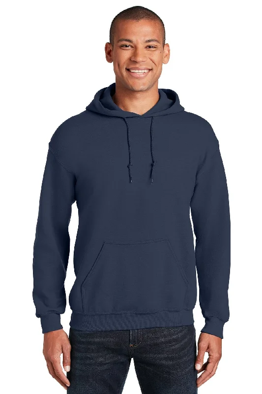 Fluffy Fleece Hoodie for Snug Indoor Loungewear -Gildan Heavy Blend Hooded Sweatshirt Navy