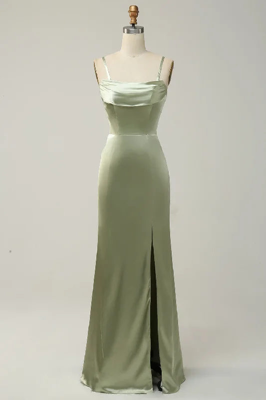 African Dresses with Culture -Green Mermaid Covertible Wear Long Bridesmaid Dress