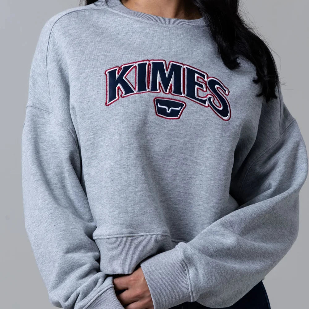 Thermal Underwear Hoodie for Layering Extreme Cold Conditions -Kimes Ranch Women's Colfax Crew Sweatshirt in Grey Heather