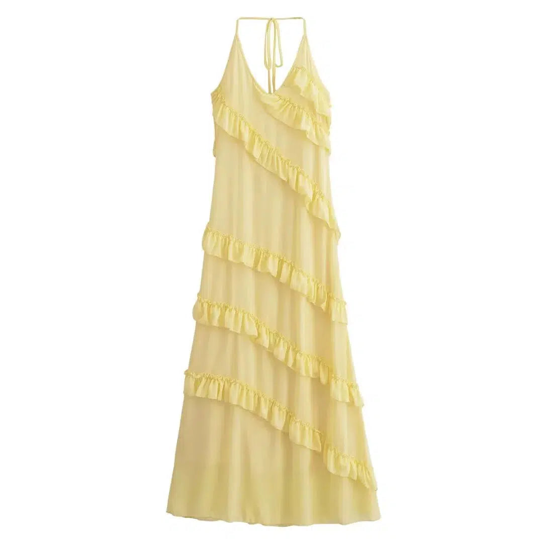 Silk Dresses for Luxurious -Summer Ruffle Sundress