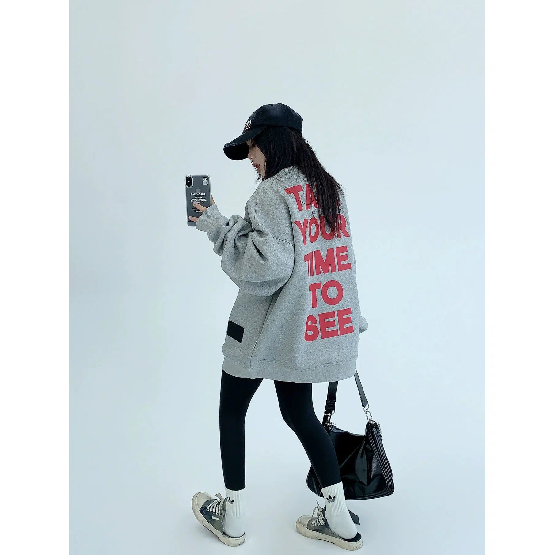 Quilted Hoodie with Puffer Design Winter Fashion Statement -Back Slogan Print Oversized Sweatshirt