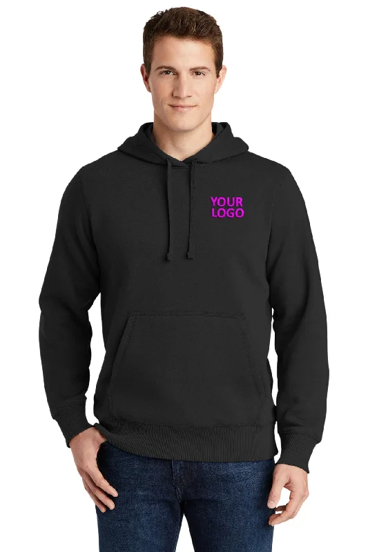 Sequin Hoodie for Sparkling New Year's Eve Parties -Sport-Tek Tall Pullover Branded Hooded Sweatshirts, Black