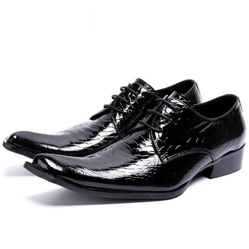 Modern Dresses for Trendy -Men's Casual Luxury Genuine Leather Square Toe Lace Up Dress Shoes