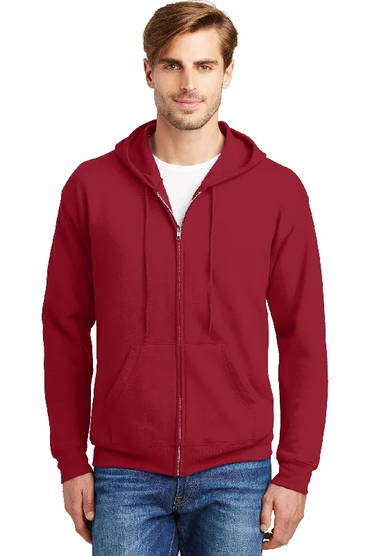 Performance Hoodie with Quick-Dry Fabric Beach Volleyball -Hanes Ecosmart Full Zip Hooded Sweatshirt P180 Deep Red