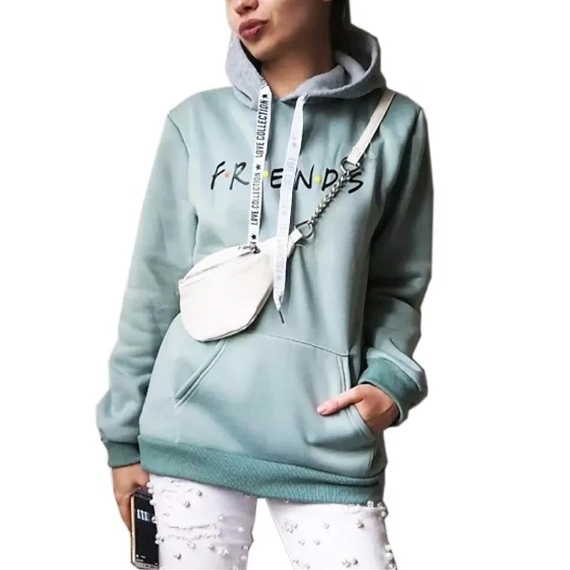 Denim Hoodie with Embroidered Flowers Cottagecore Aesthetic -Crew Neck and Harajuku Printing Hoody Sweatshirts for Women's Clothing