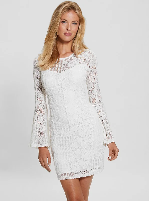 Indian Dresses with Intricacy -White Nicki Lace Mini Dress