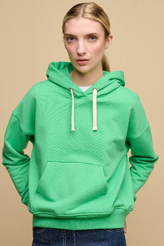 Cashmere Blend Hoodie for Ultra-Luxury Travel Outfits -Women's Hooded Sweatshirt - Apple Green