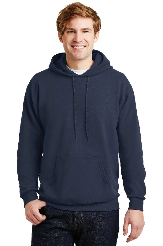 Women's Plus Size Hoodie with Side Slits for Comfortable Relaxed Fit -Hanes Ecosmart Pullover Hooded Sweatshirt P170 Navy