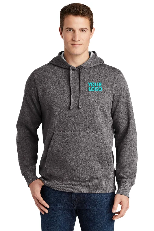 Vintage Sports Team Hoodie Nostalgic Throwback Style -Sport-Tek Tall Pullover Branded Hooded Sweatshirts, Graphite Heather