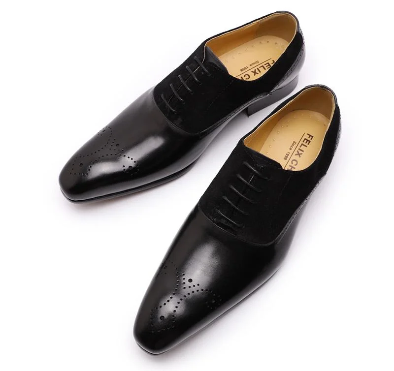 Striped Dresses for Fashionable -Men's Genuine Leather Suede Casual Pointed Toe Oxford Dress Shoes