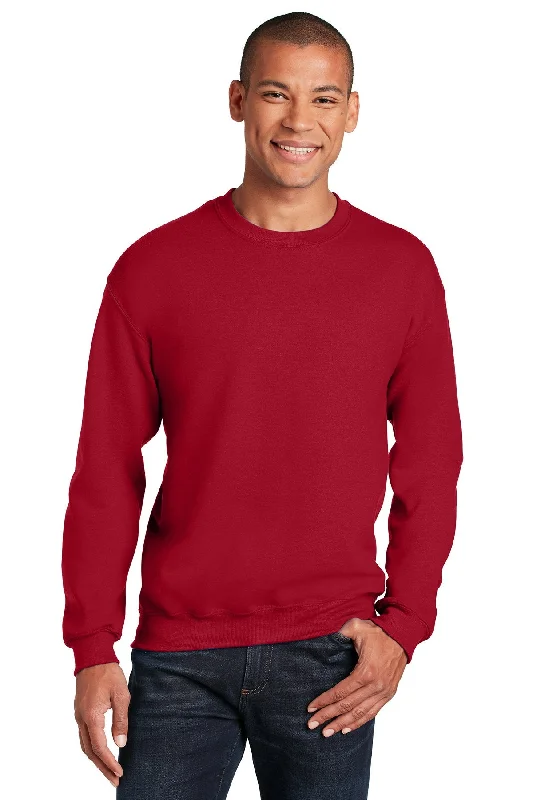 Padded Hoodie with Quilted Lining Extreme Cold Weather Gear -Gildan Heavy Blend Crewneck Sweatshirt Cherry Red