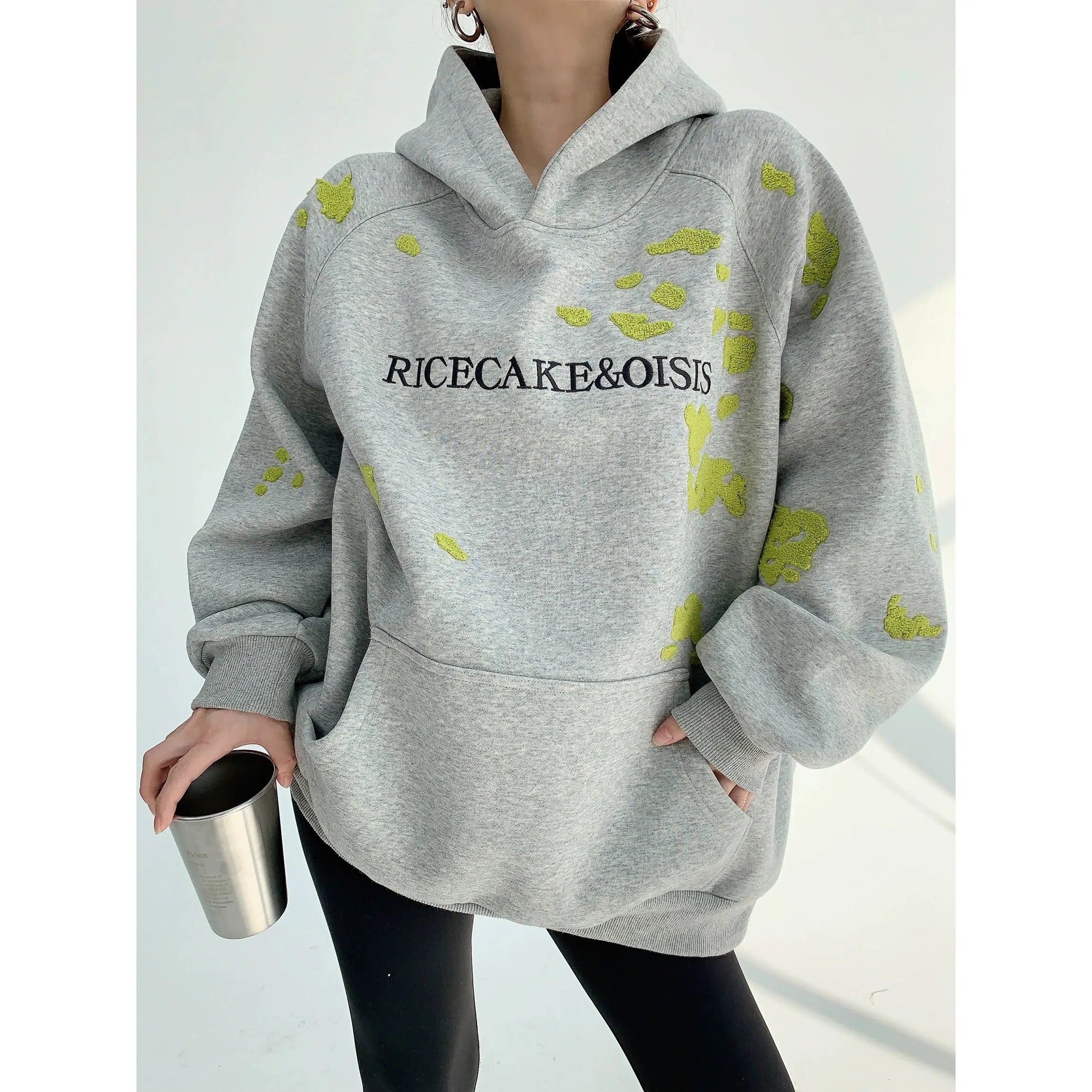 Women's Plus Size Hoodie with Side Slits for Comfortable Relaxed Fit -Embroidery Graphic Hooded Sweatshirt