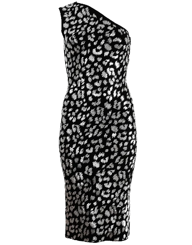 Halter Dresses for Chic Style -Silver Leopard Dress