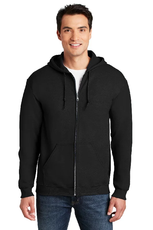 Performance Hoodie with UV Protection for Outdoor Summer Sports -Gildan Heavy Blend Full Zip Hooded Sweatshirt Black